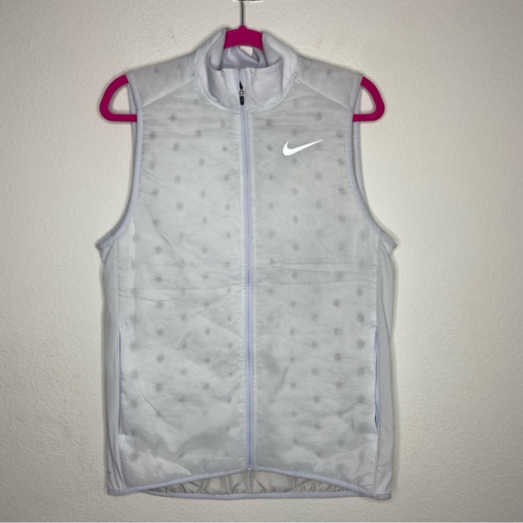 Nike Men’s Light Blue/ OffWhite Aerolayer Repel Thermore Running Vest Size M NWT - Picture 3 of 10